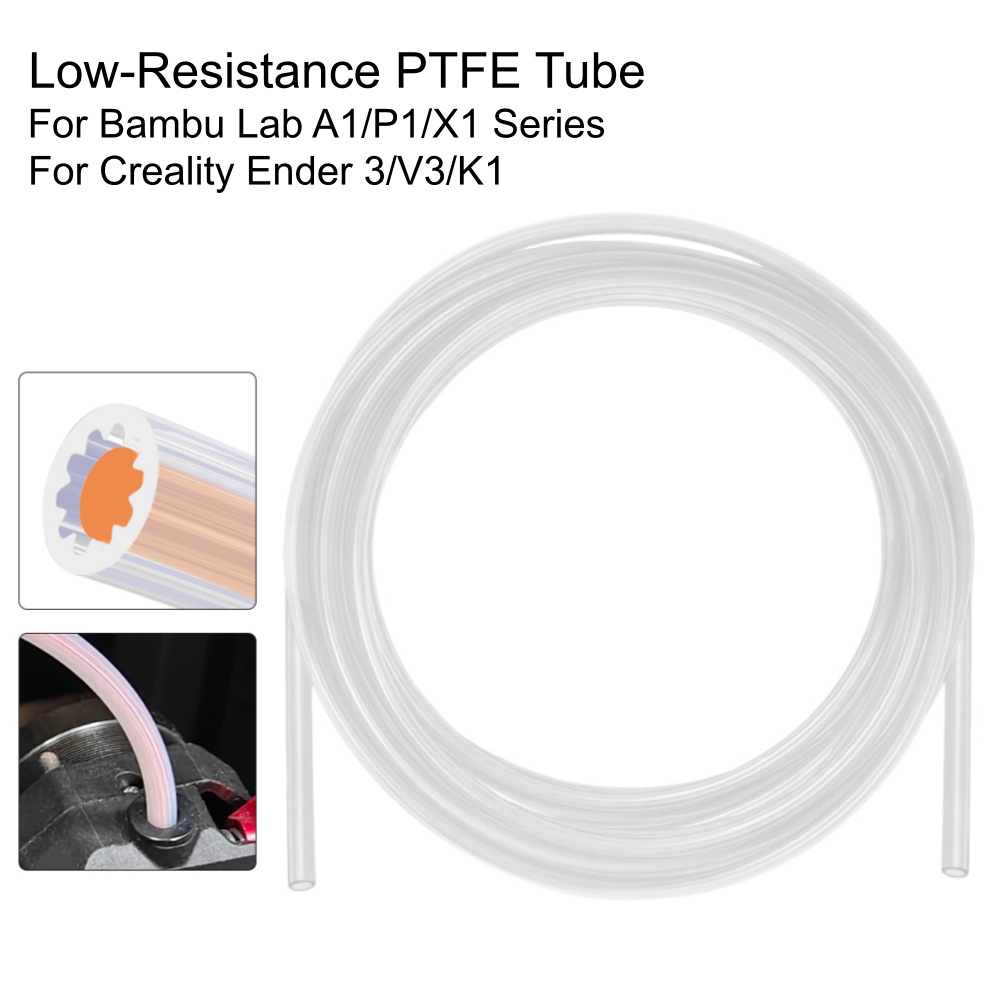 Bowden Tube - Sternförmiges PTFE-Rohr Filamentrohr Weiß/Transparent Niederwiderstandsfähiges Teflon-Bowdenrohr