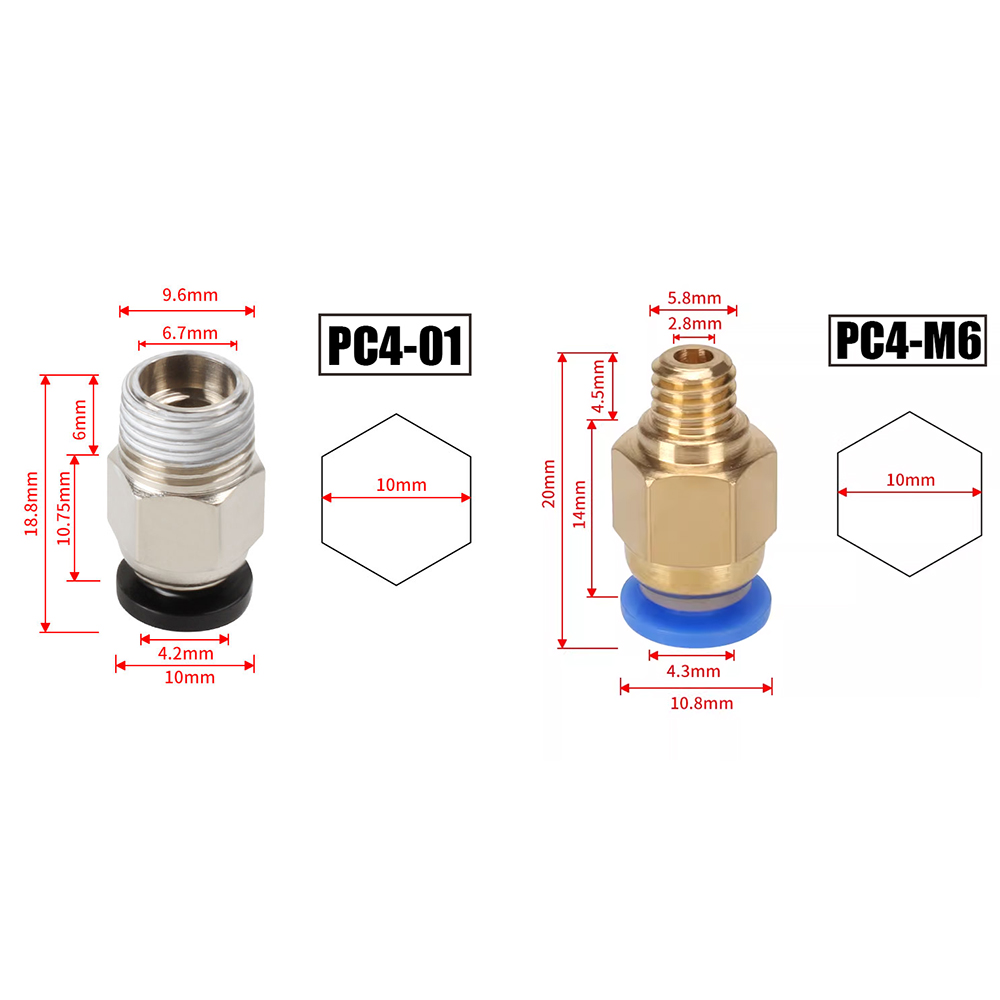 10 Stück/Set PC4-M6 PC4-01 Sch – Bowden Tube Bewertung und Preis
